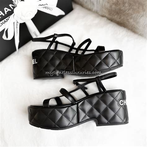 buy chanel jelly sandals|chanel quilted platform sandals.